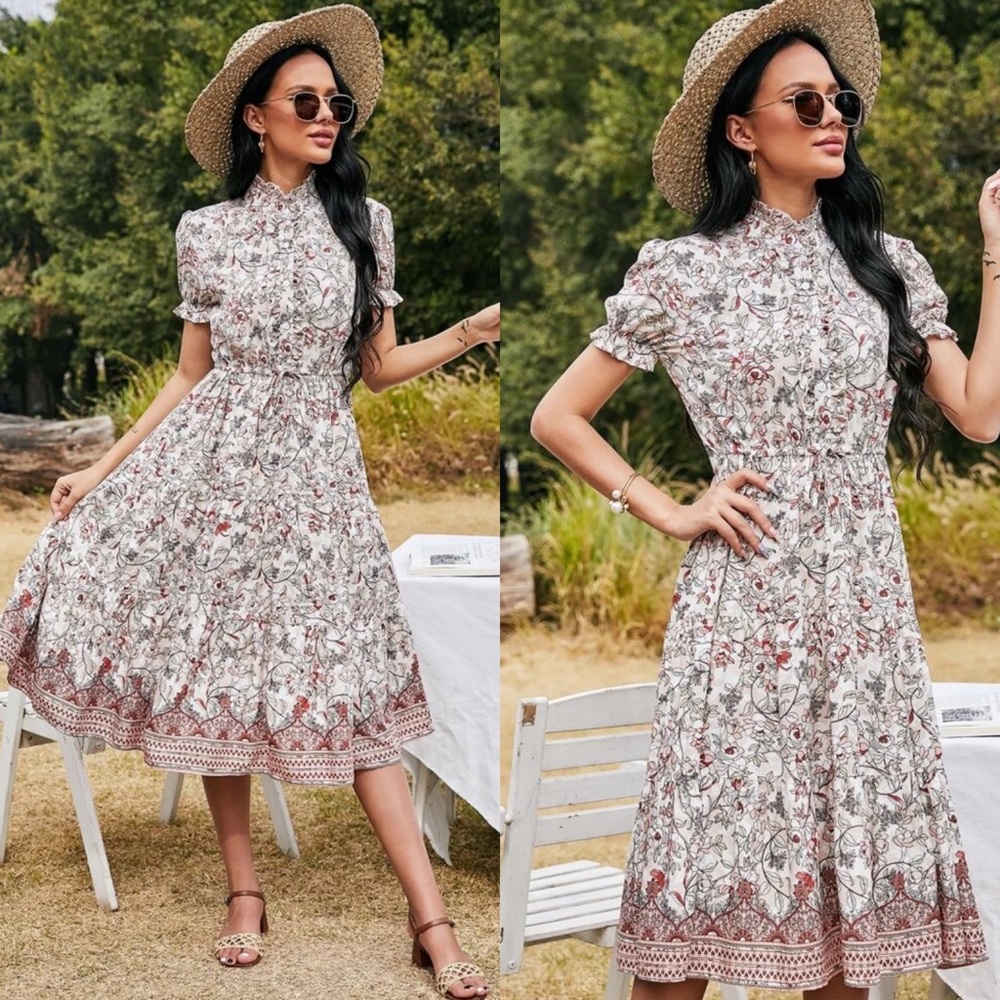 Boho floral print modo dress - Picture 2 of 3
